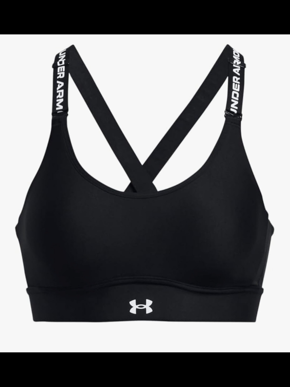 Under Armour Black Cross-Back Logo Medium Support Sports Bra